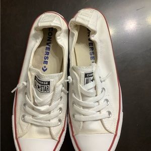 White Converse sneakers.  Women’s Size 8.